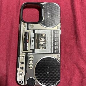 Apple Boombox Design Phone Case in Black and Silver